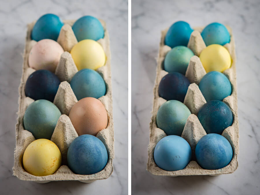 Natural dyed eggs