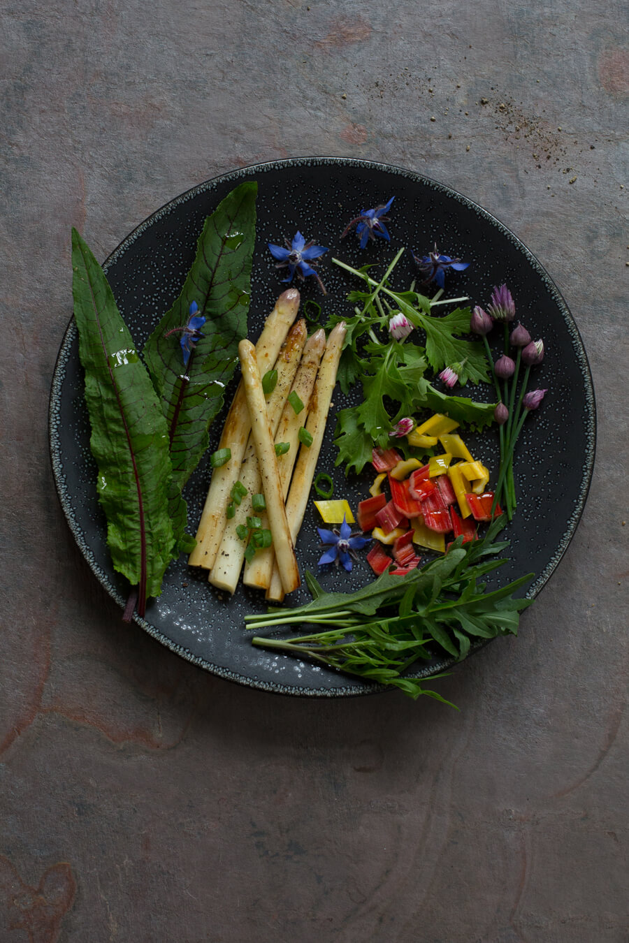 Grilled baby asparagus