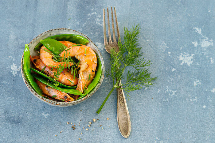 Gambas mit Zuckerschoten