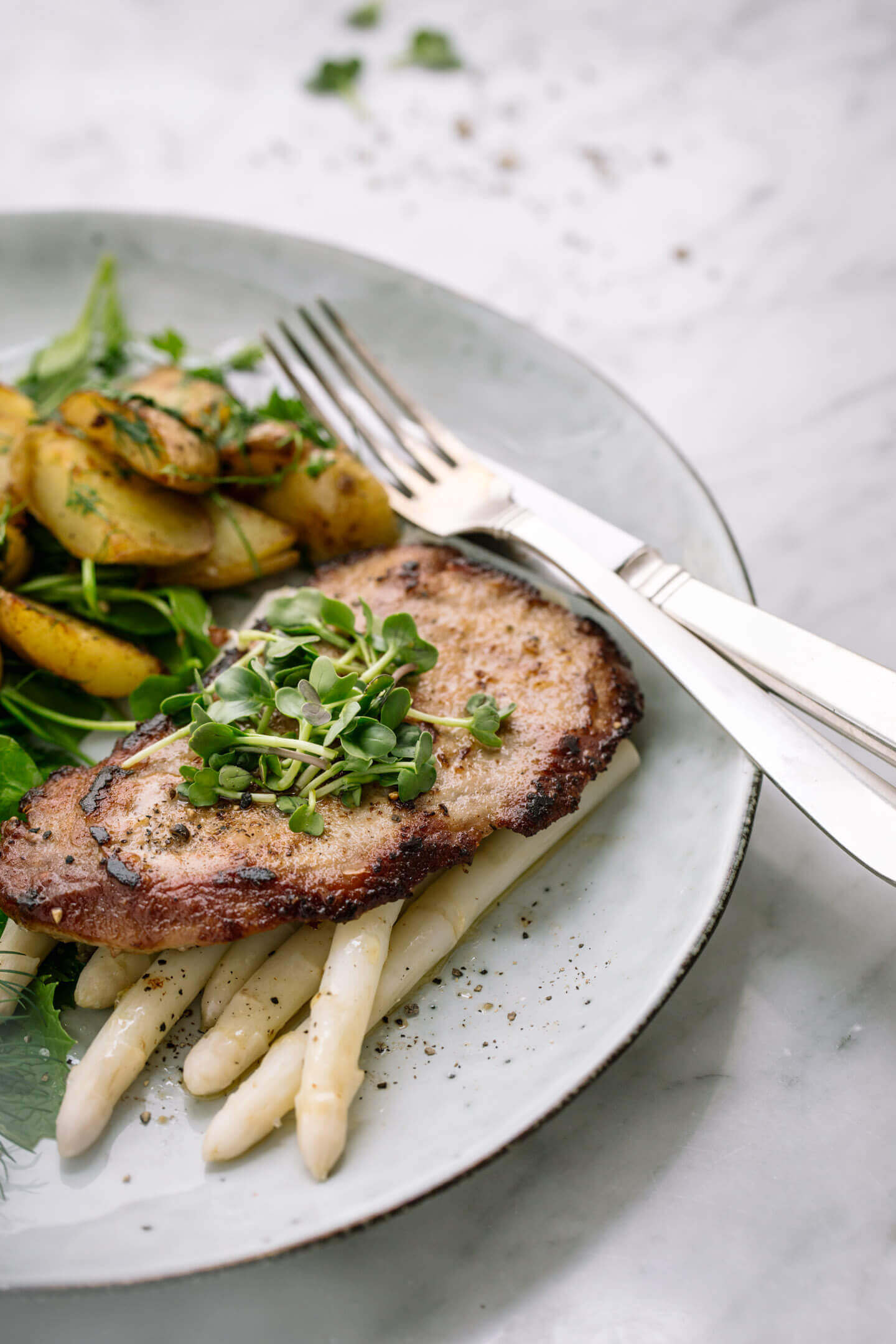 Spargel mit Kalbsschnitzel